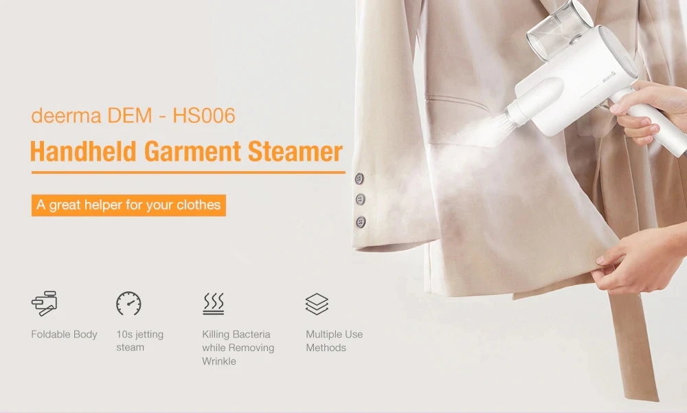 Newest Xiaomi deerma Handheld Hanging Machine Household Steam Iron Portable Small Ironing Machine Clothes Portable travel Iron (1)