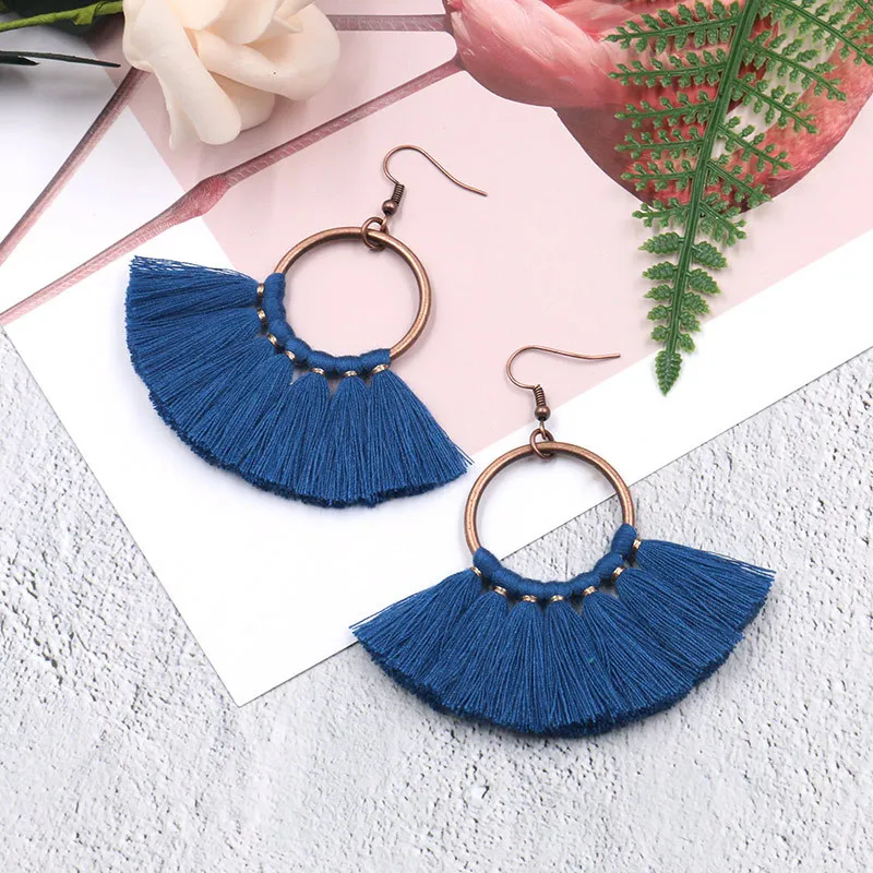 Colorful Boho Tassel Earring 2019 Big Bronze Round Yellow Blue Fringe ethnic Long Drop Earring for Women Simple Fashion Jewelry
Colorful Boho Tassel Earring 2019 Big Bronze Round Yellow Blue Fringe ethnic Long Drop Earring for Women Simple Fashion Jewelry