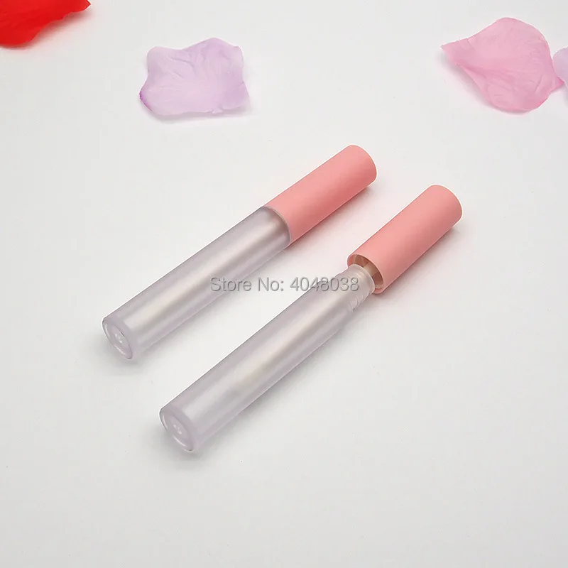 50pcs Cosmetic Container 4.5ML Lipgloss Tube Refillable Frosted Bottle Lip Gloss Compact  Transparent Empty Round Lip Balm Tube (2)