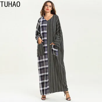 Pockets Long Sleeve Plaid Striped Dress Woman Clothes Elegant Loose Plus Size Dresses Long Robe Casual Maxi Dress T7538
Pockets Long Sleeve Plaid Striped Dress Woman Clothes Elegant Loose Plus Size Dresses Long Robe Casual Maxi Dress T7538