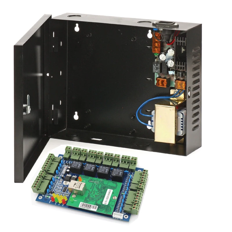 TCP/IP 4 doors access control panel board with 220V DC 12V Power Supply Color Black Power 30-60W Box for access control system
TCP/IP 4 doors access control panel board with 220V DC 12V Power Supply Color Black Power 30-60W Box for access control system