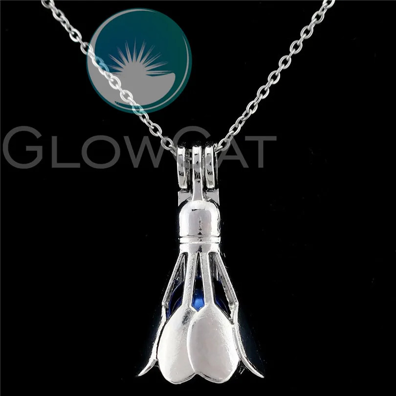 K880 Badminton Sports Beads Cage Perfume Essential Oil Diffuser Stone Pearl Locket Necklace Pendants for Oyster | Украшения и