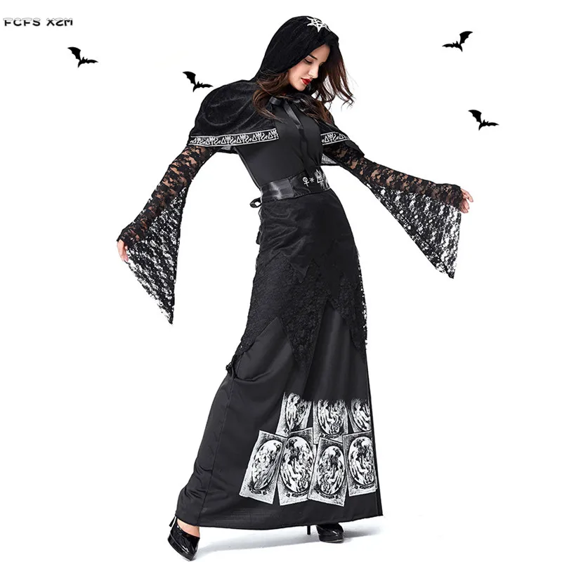 Women Halloween evil Witch Costumes Female Gothic Skeleton Sorceress Scary Cosplays Carnival Purim parade Masquerade party dress
Women Halloween evil Witch Costumes Female Gothic Skeleton Sorceress Scary Cosplays Carnival Purim parade Masquerade party dress