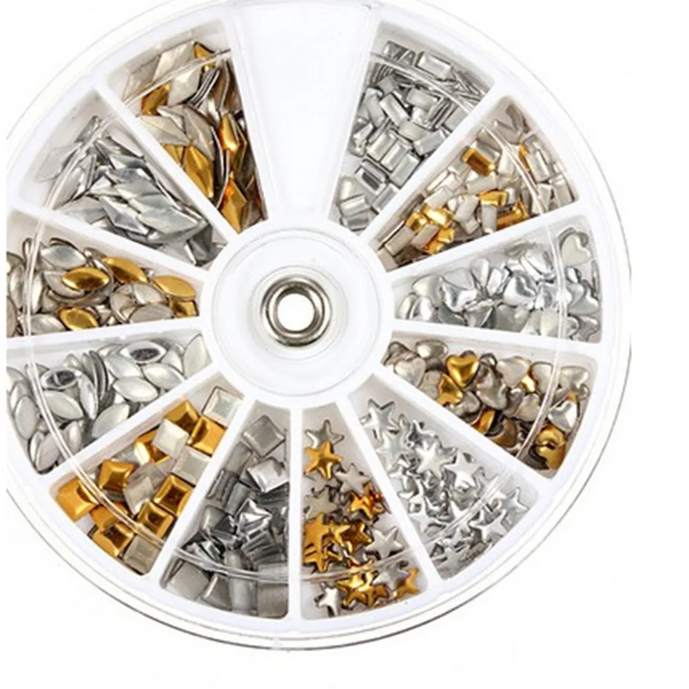 ELECOOL 1200pc Gold Silver Nail Art Tips Metallic Studs Stickers Decals DIY Manicure Decoration Mixed Punk Style
ELECOOL 1200pc Gold Silver Nail Art Tips Metallic Studs Stickers Decals DIY Manicure Decoration Mixed Punk Style