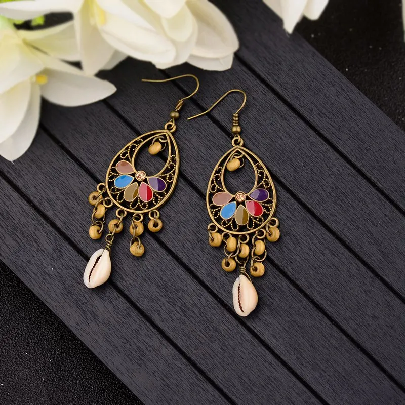 Amader 2018 Ethnic Gold Water Drop Shell Colorful Dripping Oil Earrings Petal Retro Wood Beads Tassel Earrings Gypsy HQE969
Amader 2018 Ethnic Gold Water Drop Shell Colorful Dripping Oil Earrings Petal Retro Wood Beads Tassel Earrings Gypsy HQE969