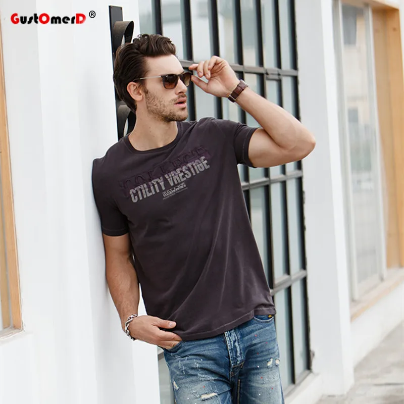 GustOmerD New Men Brand T shirts Fashion Short Sleeve Slim Fit T shirts Men Letter Printing Tops Men Cotton T shirt
GustOmerD New Men Brand T shirts Fashion Short Sleeve Slim Fit T shirts Men Letter Printing Tops Men Cotton T shirt