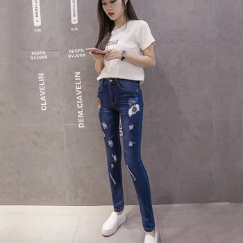 Korean Fashion Cartoon Print Jeans Woman Curvy Skinny Jeans Pants Plus Size Ripped Jeans For Women High Waist Denim Pencil pants
Korean Fashion Cartoon Print Jeans Woman Curvy Skinny Jeans Pants Plus Size Ripped Jeans For Women High Waist Denim Pencil pants