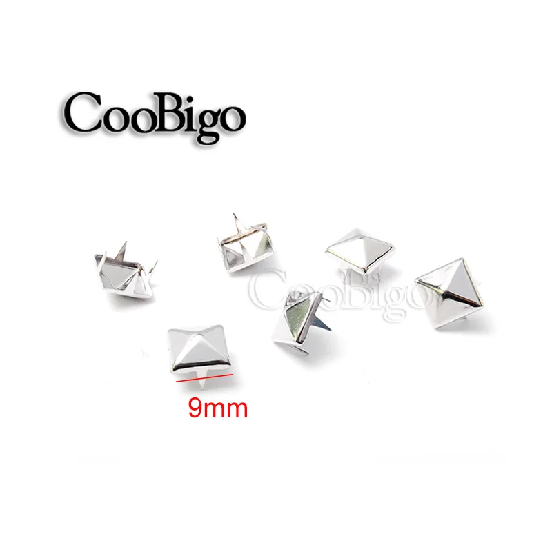Description Picture 3 of item100pcs Spike Stud Rivet Pyramid Punk Rock Nailheads Leathercraft DIY Bracelets Clothes Bags Shoes Belt Apparel Accessories 9mm