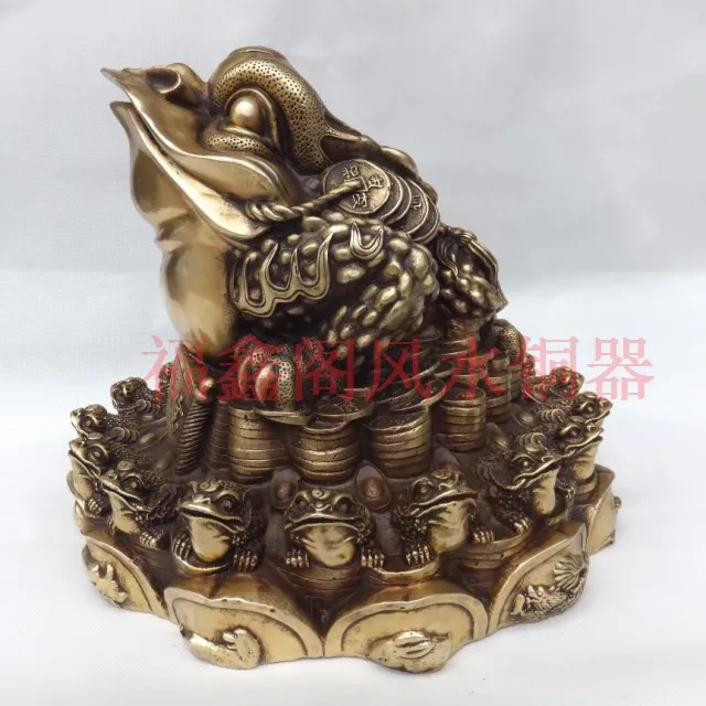 Copper toad feng shui decoration extra large mother and son toad