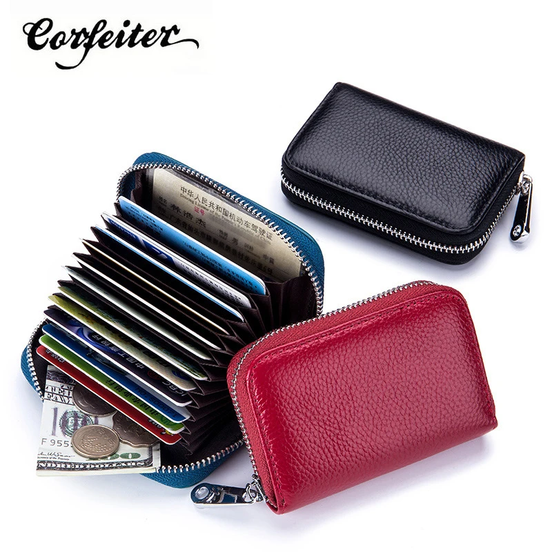 Corfeiter Genuine Leather Organizer Business RFID Credit Card Holder Cowhide Minimalist Women Travel Card Bag Small Wallet 19
Corfeiter Genuine Leather Organizer Business RFID Credit Card Holder Cowhide Minimalist Women Travel Card Bag Small Wallet 19