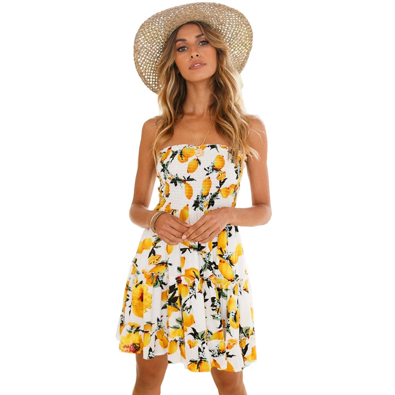 Lemon Print Women Beach Summer Dress 2018 Fashion New Ruffles Backless Short Mini Sexy Party Dress Female Bohemian Vestidos
Lemon Print Women Beach Summer Dress 2018 Fashion New Ruffles Backless Short Mini Sexy Party Dress Female Bohemian Vestidos
