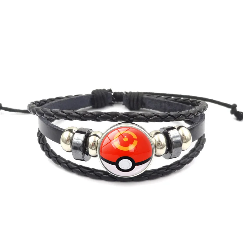 Pokemon Jewelry with Glass Cabochon Pokemon Ball Pattern Charm Leather Bracelet Bangle for Men Women Gift
Pokemon Jewelry with Glass Cabochon Pokemon Ball Pattern Charm Leather Bracelet Bangle for Men Women Gift