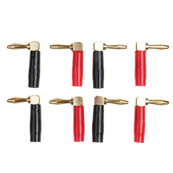 8pcs Right Angle Gold 4mm Banana Plugs Set Audio Speaker Cable Connectors Screw L Type Adapter For 20 AWG-8 AWG Wire
8pcs Right Angle Gold 4mm Banana Plugs Set Audio Speaker Cable Connectors Screw L Type Adapter For 20 AWG-8 AWG Wire
