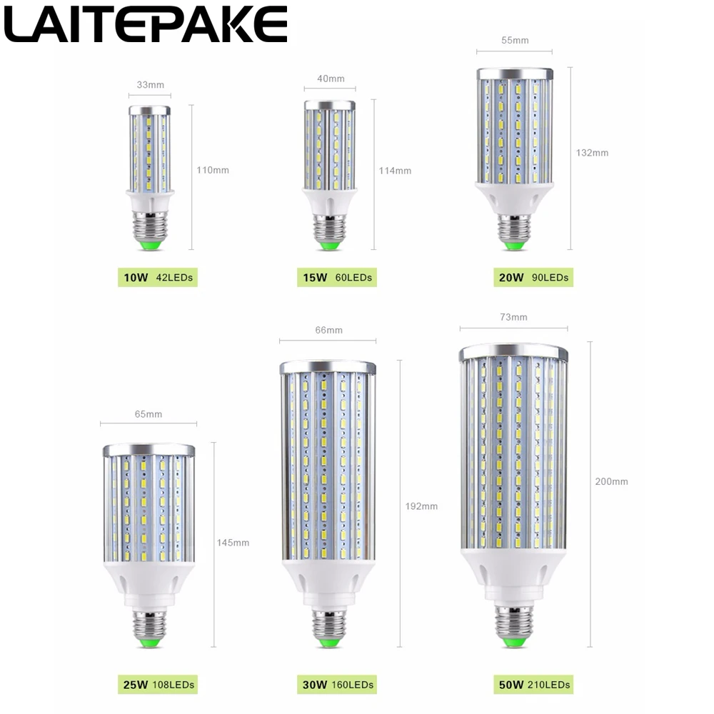 E27 1X Super Bright corn led bulb No flicker/strobe High Power 10W 15W 20W 30W 50W AC85-265V for Home decorating
E27 1X Super Bright corn led bulb No flicker/strobe High Power 10W 15W 20W 30W 50W AC85-265V for Home decorating