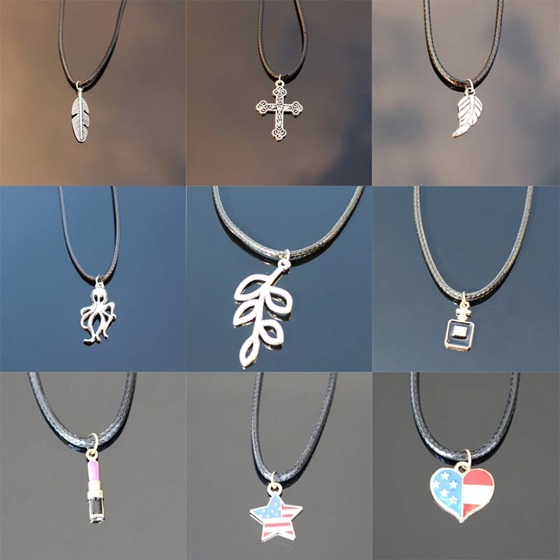 Wholesale Geometric Vintage Cross Lip Stick Heart Pendant Black Leather Chains Necklace for Women Fashion Jewelry Wedding Bijoux
Wholesale Geometric Vintage Cross Lip Stick Heart Pendant Black Leather Chains Necklace for Women Fashion Jewelry Wedding Bijoux