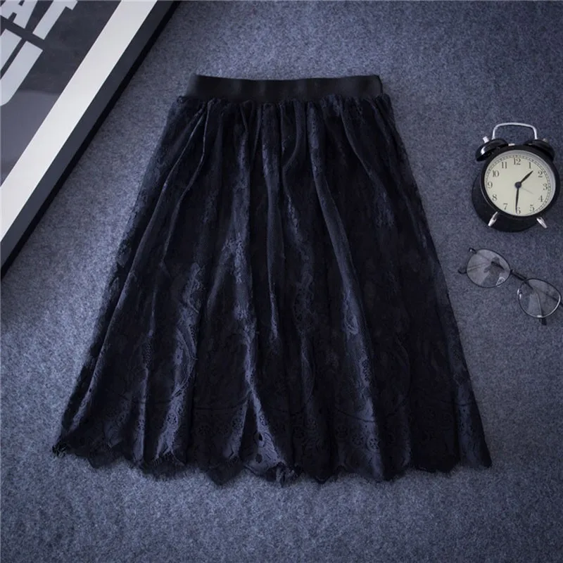 Women Casual Mesh Tulle Skirt Summer Elegant Women Sexy Lace Skirts Hollow Out Short Pencil Black White Skirt
Women Casual Mesh Tulle Skirt Summer Elegant Women Sexy Lace Skirts Hollow Out Short Pencil Black White Skirt