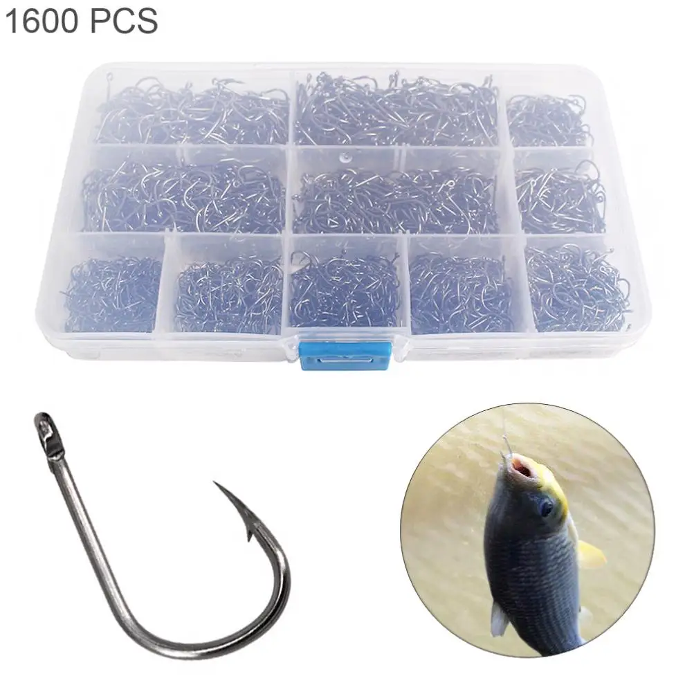 1600pcs Carbon Steel Fishing Hooks Kit Barbed Jig Hole Hook 3#-12# 10 Size Carp Fishhook Set with Fishing Tackle Box
1600pcs Carbon Steel Fishing Hooks Kit Barbed Jig Hole Hook 3#-12# 10 Size Carp Fishhook Set with Fishing Tackle Box