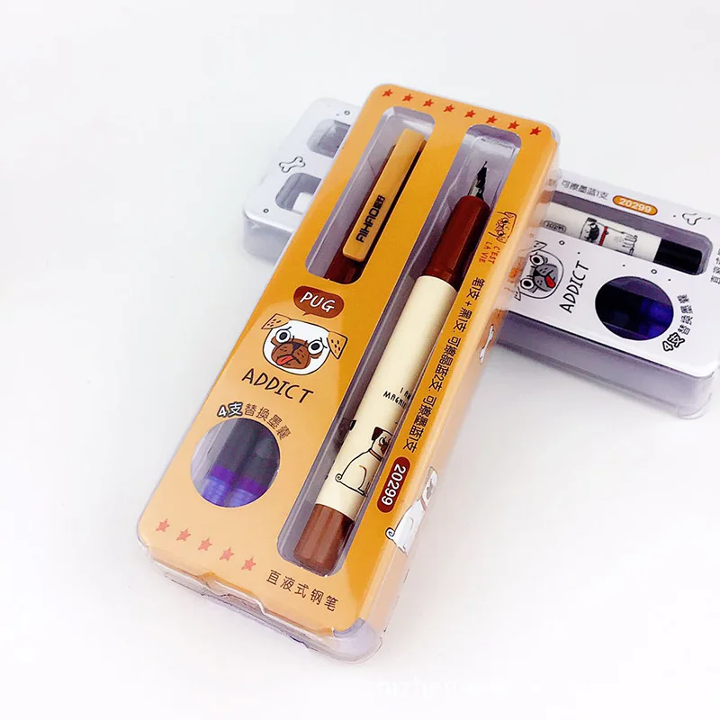 1 Set Cute Kawaii Cartoon Dog Plastic Fountain Pen Set With Ink Sac For Calligraphy Writing School Materials Student Stationery
1 Set Cute Kawaii Cartoon Dog Plastic Fountain Pen Set With Ink Sac For Calligraphy Writing School Materials Student Stationery