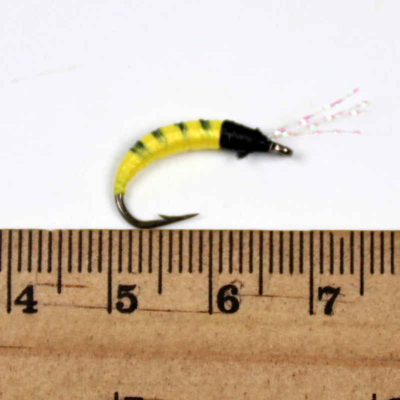 10PCS//Lot Size #6 Larva Nymph Fly for Trout Bass Fishing