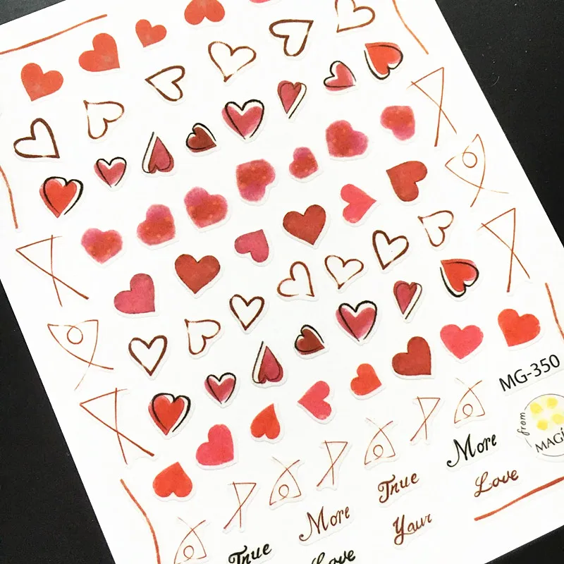 Newest 3d nail art sticker MAGICO nail-350 red herat Decals Tool DIY Nail Decoration Tools
Newest 3d nail art sticker MAGICO nail-350 red herat Decals Tool DIY Nail Decoration Tools
