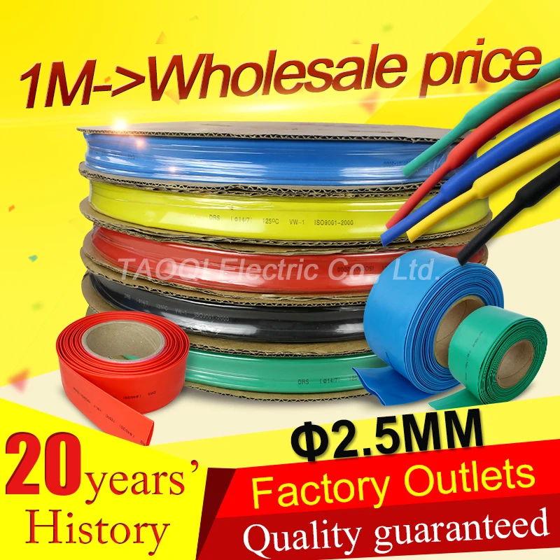 1meter/lot 2.5MM Inner Diameter Heat Shrink/shrinkable Tube Tubing Sleeving Wrap Wire Cable Kit
1meter/lot 2.5MM Inner Diameter Heat Shrink/shrinkable Tube Tubing Sleeving Wrap Wire Cable Kit