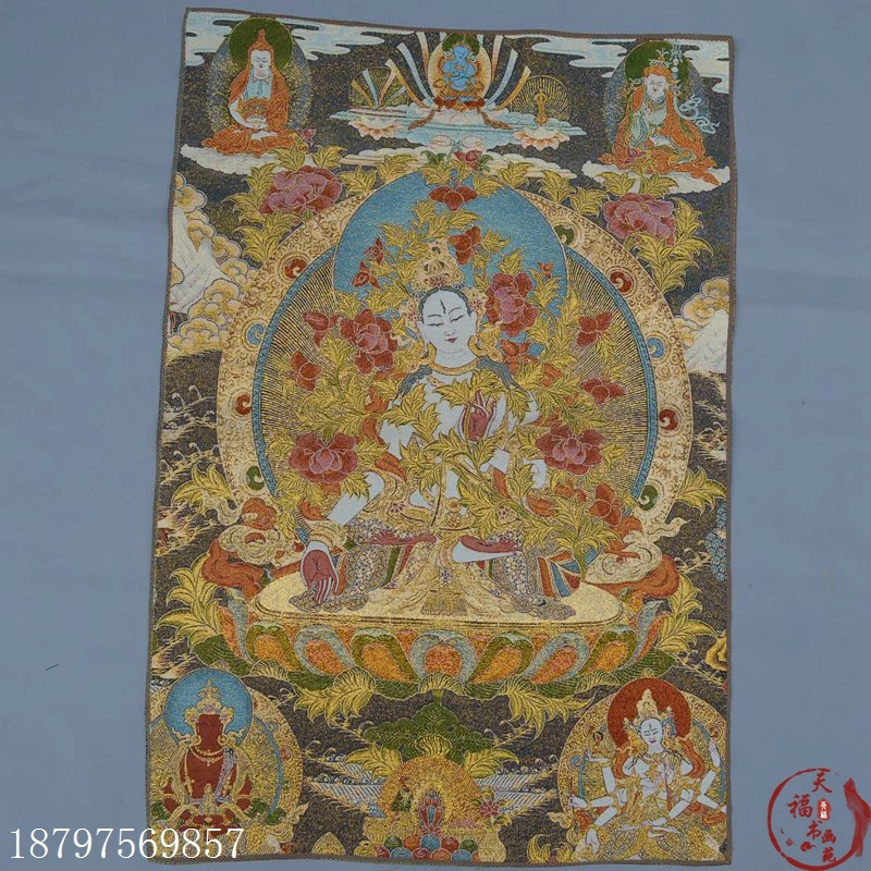 Рождественская шелковая вышивка Thangka машинная тканей из парчи непальская мама