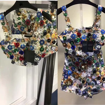 Women's suit super beautiful flower desigh two piece set shorts for women sexy summer female costume fashion women binary
Women's suit super beautiful flower desigh two piece set shorts for women sexy summer female costume fashion women binary