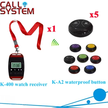 Table Watch Pager System Most Popular Wrist Pager With Waterproof Buzzer Bell Equipment(1 watch+5 call button)
Table Watch Pager System Most Popular Wrist Pager With Waterproof Buzzer Bell Equipment(1 watch+5 call button)
