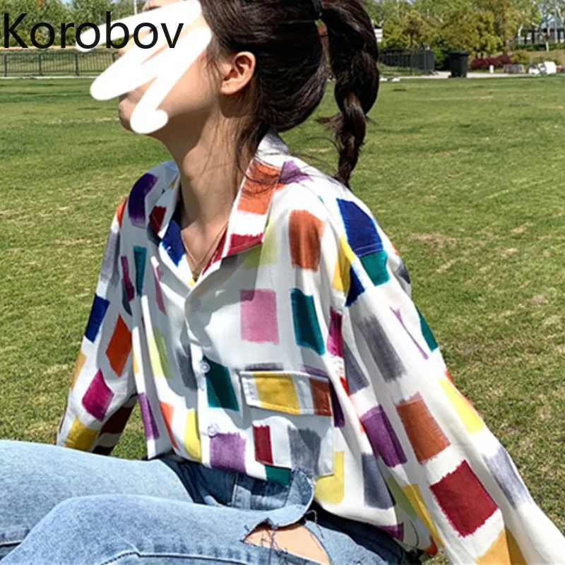 Korobov Korean Sweet Women Blouse Harajuku Geometric Pattern Long Sleeve Female Shirts Pockets Hit Color Mujer Blusas 78002
Korobov Korean Sweet Women Blouse Harajuku Geometric Pattern Long Sleeve Female Shirts Pockets Hit Color Mujer Blusas 78002