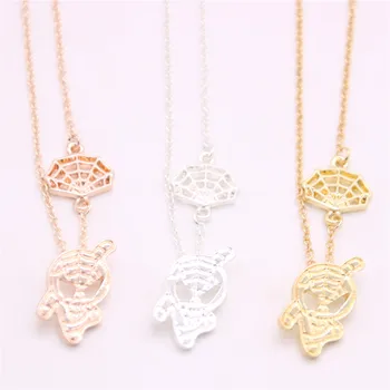 Lovely cartoon figure pendant necklace Spiderman and spiderwebs pendant necklace designed for women and
Lovely cartoon figure pendant necklace Spiderman and spiderwebs pendant necklace designed for women and