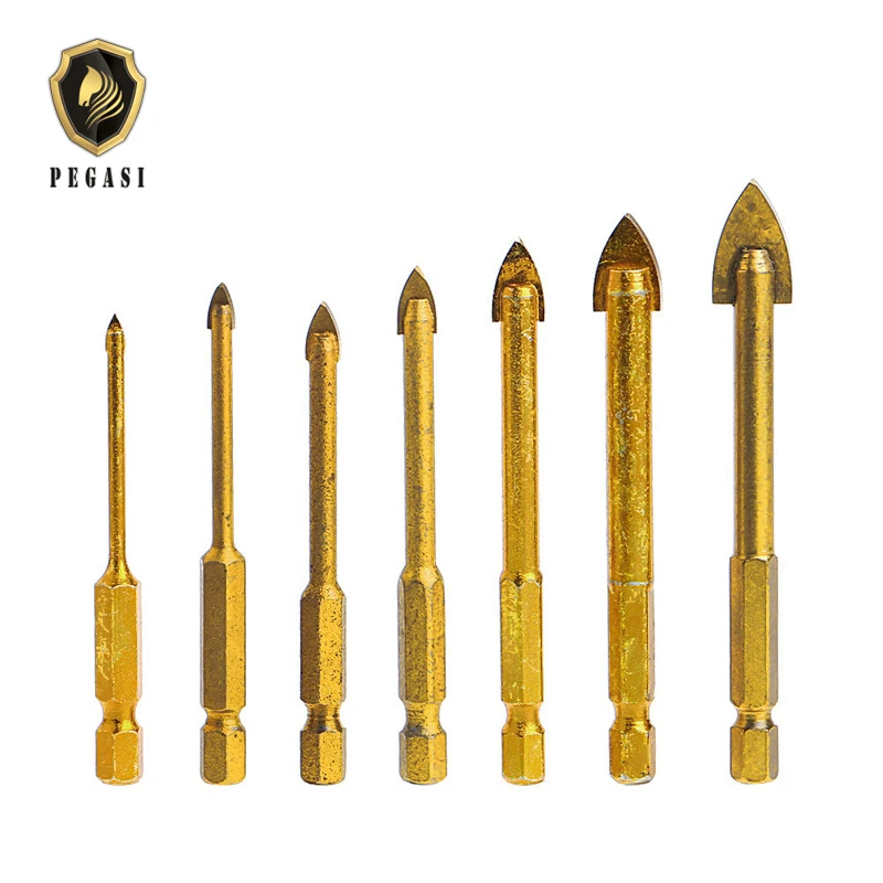 PEGASI 7Pcs/Set 1/4" 3-12mm Tungsten Carbide Drill Bits Set Titanium Coated Power Tools Accessories For Ceramic Tile Marble Mirr
PEGASI 7Pcs/Set 1/4" 3-12mm Tungsten Carbide Drill Bits Set Titanium Coated Power Tools Accessories For Ceramic Tile Marble Mirr