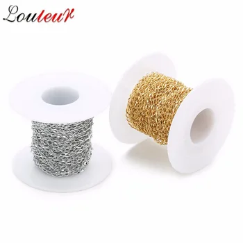 Louleur 10yards/roll 1.5/2mm Glossy Stainless Steel Bulk Link Chain Men Women DIY Necklace Jewelry Making Materials for jewelry
Louleur 10yards/roll 1.5/2mm Glossy Stainless Steel Bulk Link Chain Men Women DIY Necklace Jewelry Making Materials for jewelry