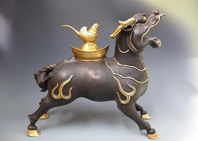 xd 002908 Chinese regius 100% Pure Bronze 24K Gold Auspicious Bird kylin Foo Dog Censer
xd 002908 Chinese regius 100% Pure Bronze 24K Gold Auspicious Bird kylin Foo Dog Censer