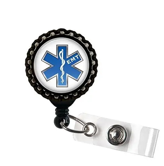 (Blue &Red EMT ) Medical First Responder Solid Black Retractable Badge Reel ID Holder 10pcs/lot
(Blue &Red EMT ) Medical First Responder Solid Black Retractable Badge Reel ID Holder 10pcs/lot