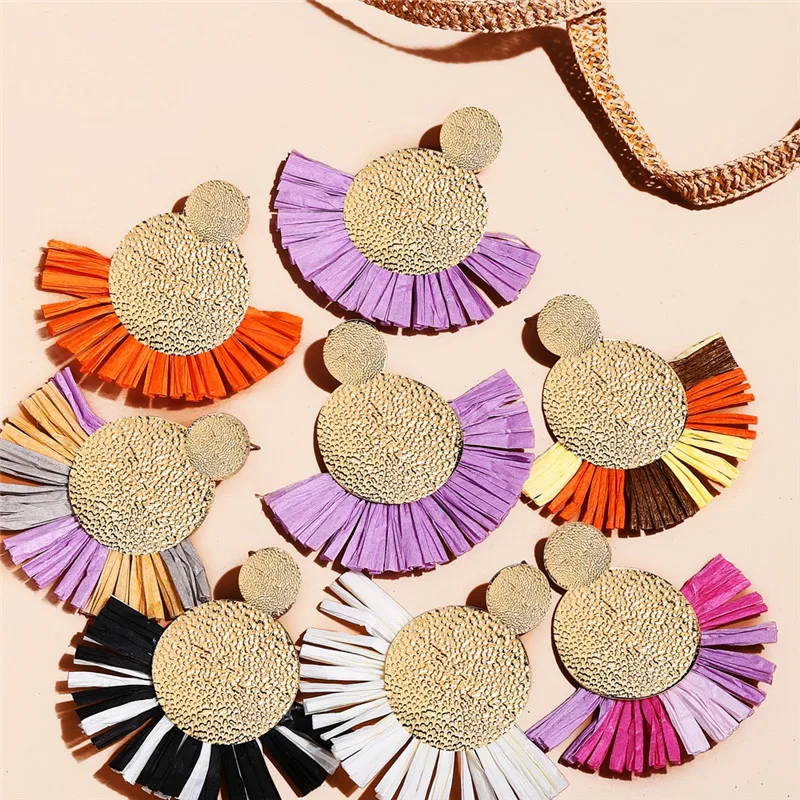 17KM Big Vintage Female Raffia Tassel Earrings 2019 Bohemian OverSize Colorful Drop Lafite Earring for Women Fashion Jewelry
17KM Big Vintage Female Raffia Tassel Earrings 2019 Bohemian OverSize Colorful Drop Lafite Earring for Women Fashion Jewelry