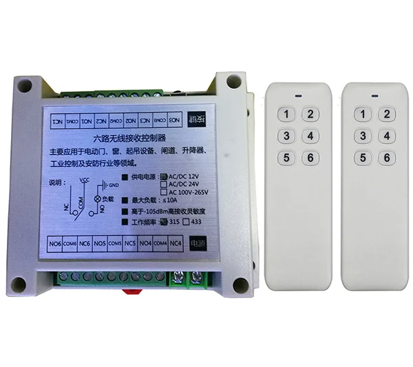 AC220V 6CH 10A RF wireless remote control switch System Transmitter+ Receiver light /lamp/ window/Garage Doors
AC220V 6CH 10A RF wireless remote control switch System Transmitter+ Receiver light /lamp/ window/Garage Doors