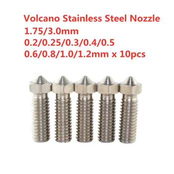 10pcs/lot 3D Printer parts Volcano Extra Lengthen stainless steel M6 Nozzle All Metal 0.2-1.2mm for 1.75mm/3.0mm
10pcs/lot 3D Printer parts Volcano Extra Lengthen stainless steel M6 Nozzle All Metal 0.2-1.2mm for 1.75mm/3.0mm
