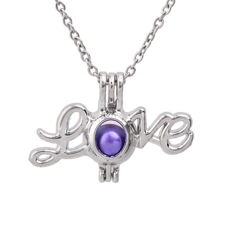 1pc Silver Plated Word Love Pearl Cage Pendant Necklace Oyster Pearl Jewelry Essential Oil Diffuser Lockets Love Fun Gift
1pc Silver Plated Word Love Pearl Cage Pendant Necklace Oyster Pearl Jewelry Essential Oil Diffuser Lockets Love Fun Gift