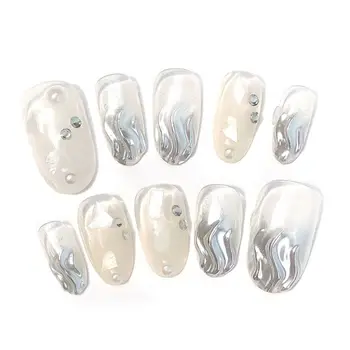 24pcs/set Wave Shell Acrylic Fake Fingernails Ins Rendering False Nails Simple Women Full Nail Tips Patch Short Nail Art DIY Wi
24pcs/set Wave Shell Acrylic Fake Fingernails Ins Rendering False Nails Simple Women Full Nail Tips Patch Short Nail Art DIY Wi