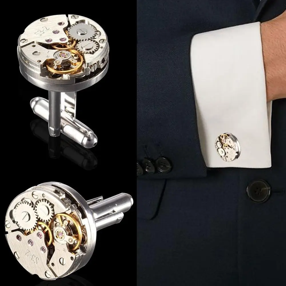 2Pcs Fashion Women Men Mechanical Watch Movement Cufflinks Shirt Sleeve Buttons 
2Pcs Fashion Women Men Mechanical Watch Movement Cufflinks Shirt Sleeve Buttons