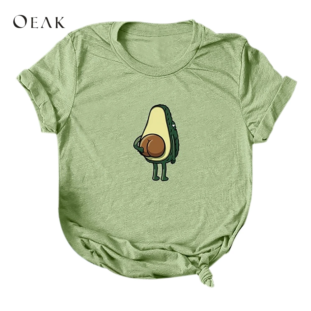 OEAK 2019 Women's Short Sleeve T-Shirt Avocado Print New Fashion Casual Cute O-Neck Tops Female Summer Simple Tee For Girl
OEAK 2019 Women's Short Sleeve T-Shirt Avocado Print New Fashion Casual Cute O-Neck Tops Female Summer Simple Tee For Girl