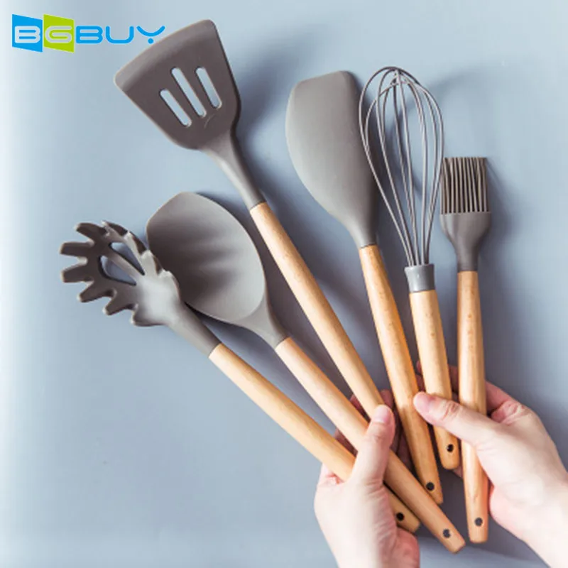 Silicone Kitchen Utensil set - 6PCS Silicone Cooking Utensils for Nonstick Cookware - Cooking Utensil Set with Wood Handle
Silicone Kitchen Utensil set - 6PCS Silicone Cooking Utensils for Nonstick Cookware - Cooking Utensil Set with Wood Handle