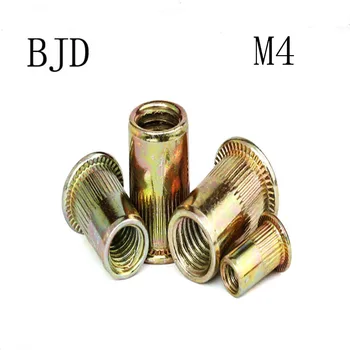 100pcs M4 pull the cap rivet nuts countersunk head column pattern rivet nuts knurled rivet nuts countersunk head rivet nut