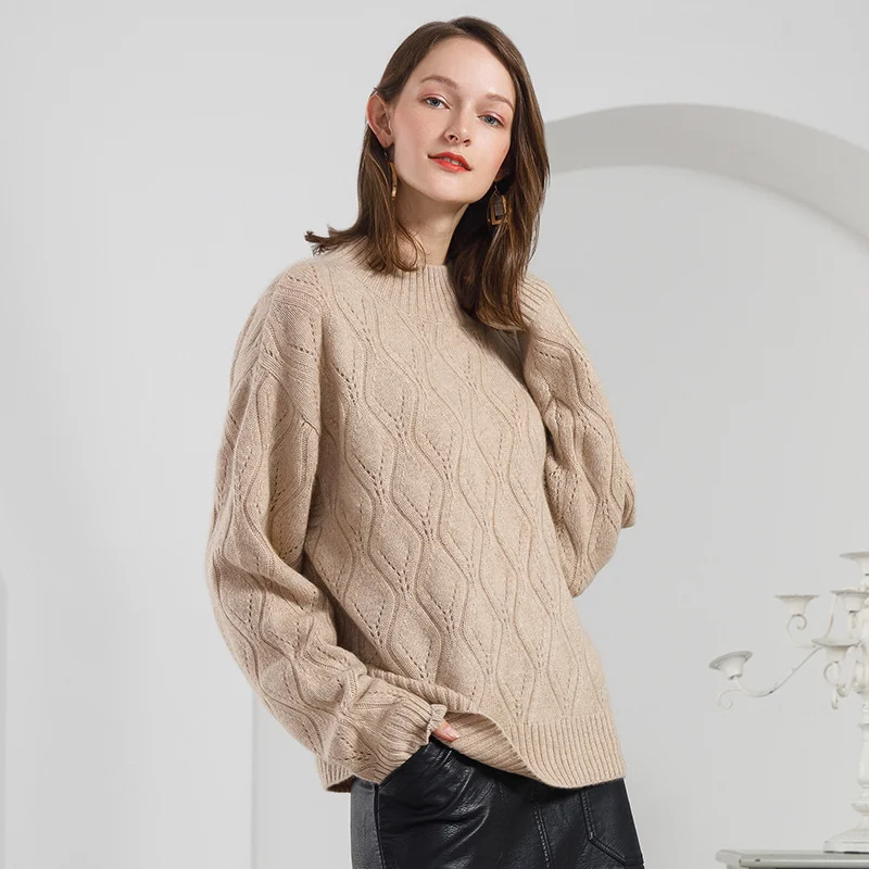 New Winter Women's Turtleneck Knitted 100% Cashmere Sweater For Women's Pullover Rib Knit Jumpers Long Sleeves Warm Sweater Tops
New Winter Women's Turtleneck Knitted 100% Cashmere Sweater For Women's Pullover Rib Knit Jumpers Long Sleeves Warm Sweater Tops