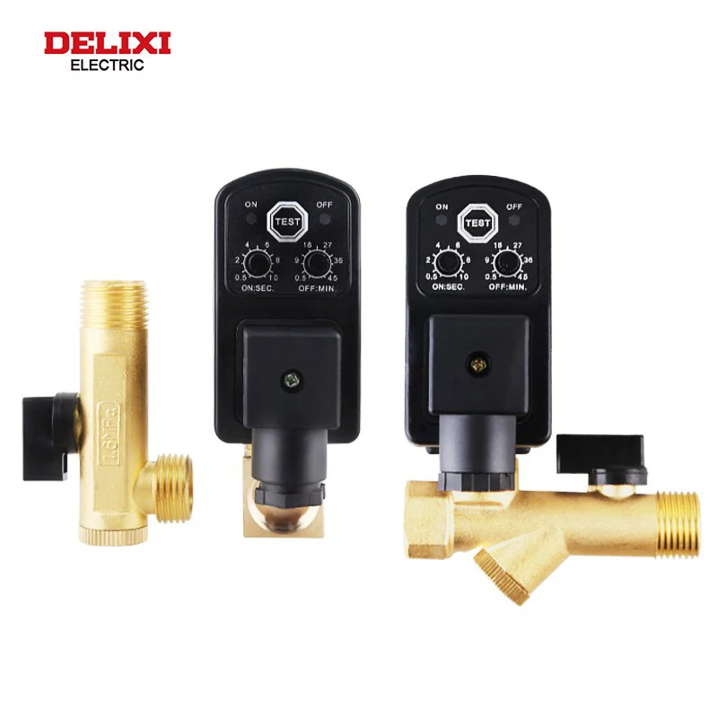 DELIXI DN15 1/2" OPT Electric Timer Auto Water Valve Solenoid Electronic Drain Valve for Air Compressor Condensate
DELIXI DN15 1/2" OPT Electric Timer Auto Water Valve Solenoid Electronic Drain Valve for Air Compressor Condensate