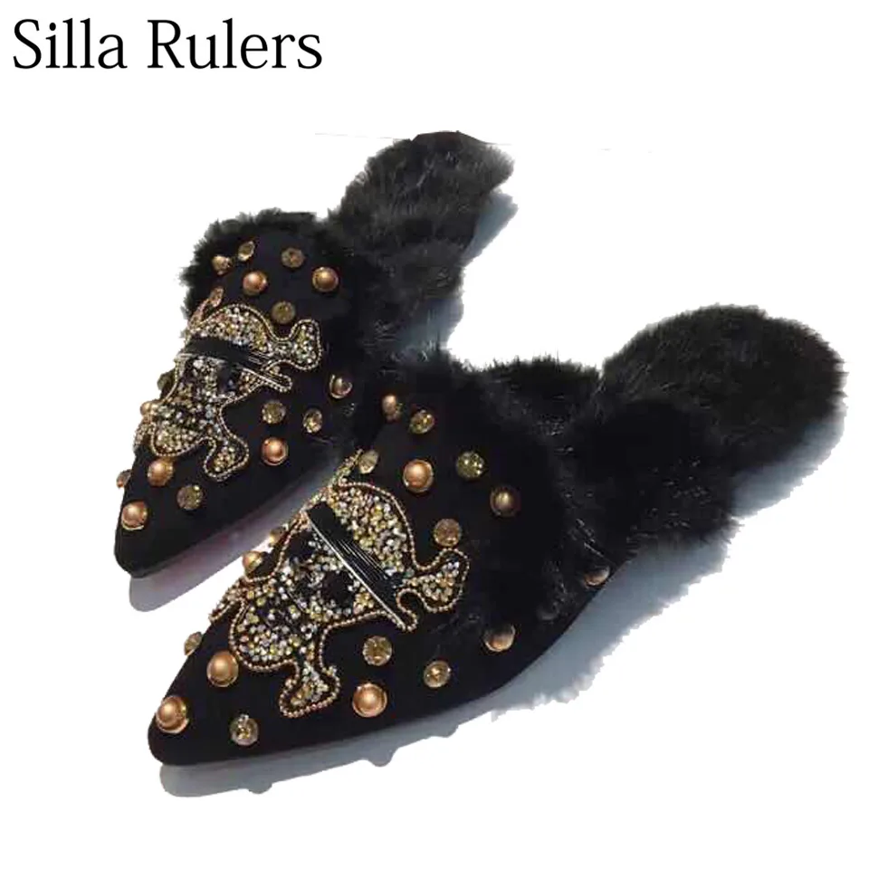 Silla Rulers 2018 new upgraded version Women Fur Slippers Rivet diamond Lazier rabbit hair mules shoes Imported suede Mink hairs
Silla Rulers 2018 new upgraded version Women Fur Slippers Rivet diamond Lazier rabbit hair mules shoes Imported suede Mink hairs