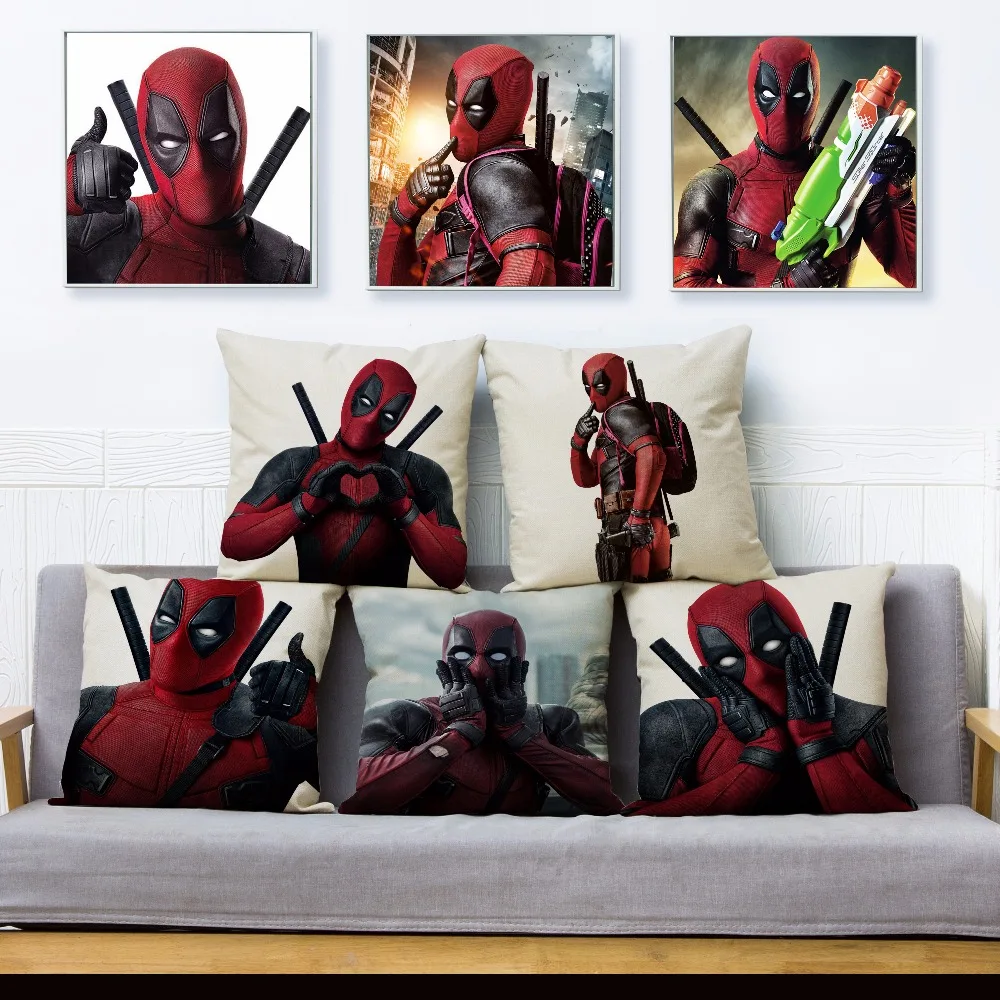 Villain Hero Deadpool Print Pillow Cover 45*45cm Cushion Cover Cotton Linen Throw Pillows Cases Sofa Home Decor Cushion Covers
Villain Hero Deadpool Print Pillow Cover 45*45cm Cushion Cover Cotton Linen Throw Pillows Cases Sofa Home Decor Cushion Covers