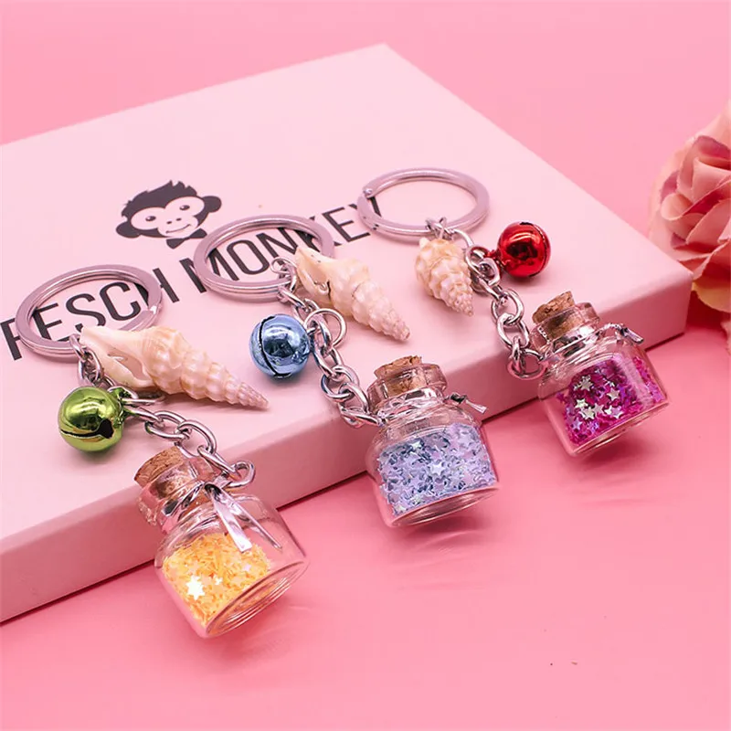Dayoff Creative Wish Bottle Conch Keychain Keyring for Women Cute Summer Bell Pendant Bag Decoration Bag Pendant Gift Female K83
Dayoff Creative Wish Bottle Conch Keychain Keyring for Women Cute Summer Bell Pendant Bag Decoration Bag Pendant Gift Female K83
