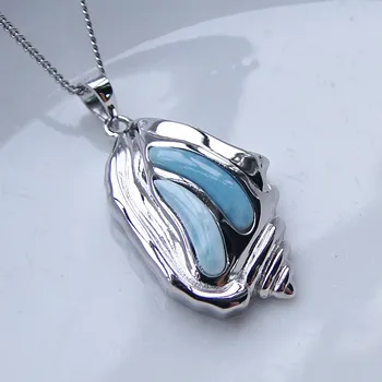 100% 925 Sterling Silver Pendant Dominca Natural Larimar Gemstone Conch Shell Larimar Pendant Necklace for Women Gift
100% 925 Sterling Silver Pendant Dominca Natural Larimar Gemstone Conch Shell Larimar Pendant Necklace for Women Gift