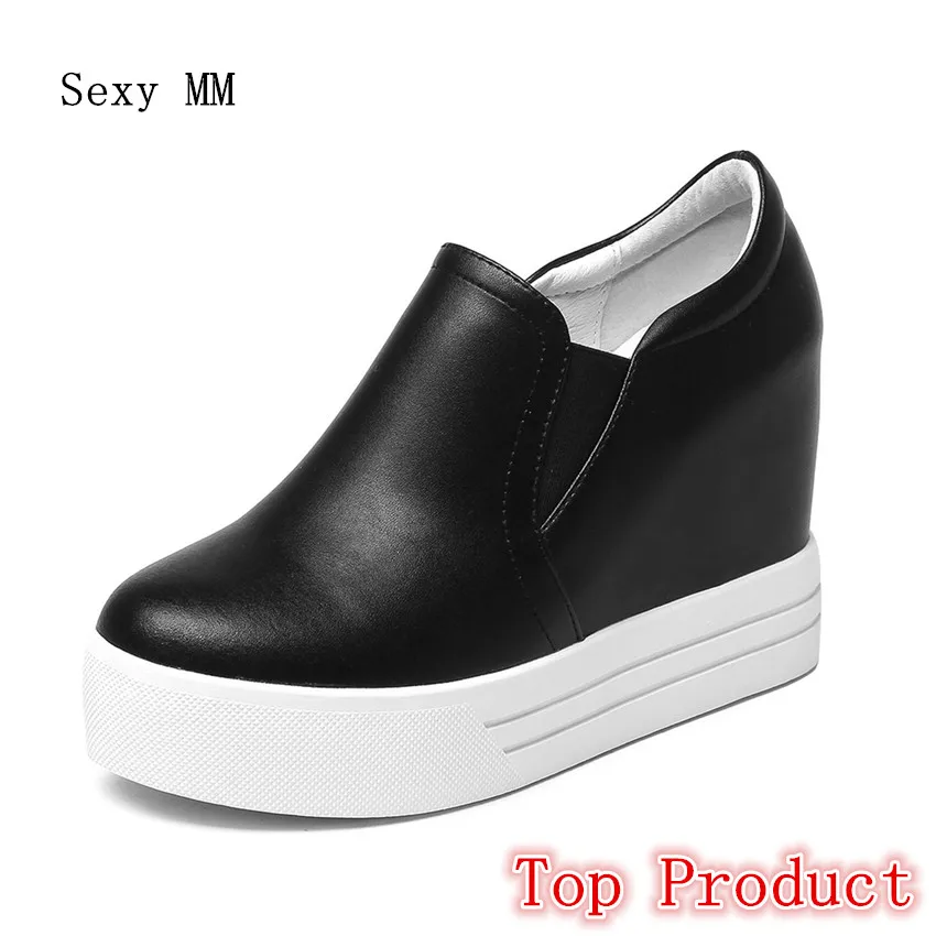 Genuine Leather Wedges Slip On Shoes Women Flats Loafers Wedge Casual Height Increasing Flat Walking Shoes Plus Size 34-40 
Genuine Leather Wedges Slip On Shoes Women Flats Loafers Wedge Casual Height Increasing Flat Walking Shoes Plus Size 34-40